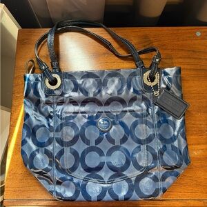 Coach Dark Blue Signature Tote